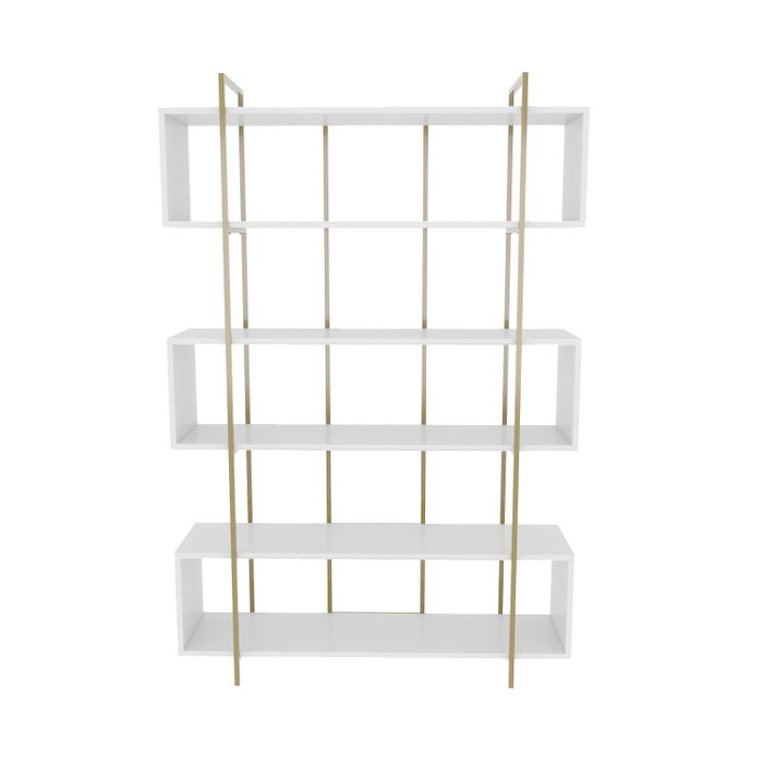 Hanah Home Estantería Bruti Blanco y Dorado